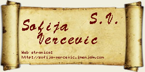 Sofija Verčević vizit kartica